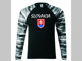 Slovakia pánske tričko (nie mikina!!) s dlhými rukávmi vo farbe " metro " čiernobiely maskáč gramáž 160 g/m2 materiál 100%bavlna